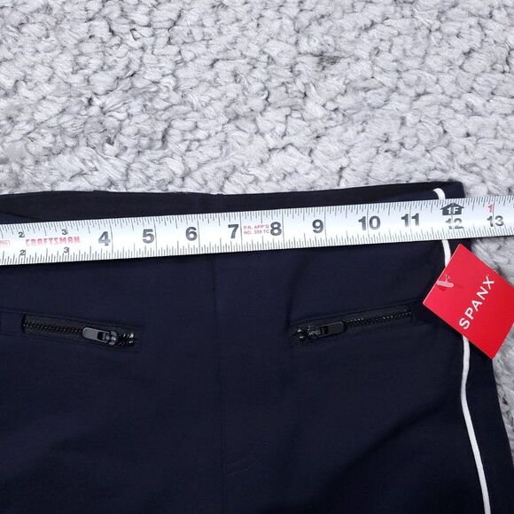 Spanx Ankle Piped Skinny Perfect Pants Navy Blue Size XS High Rise - Picture 9 of 12